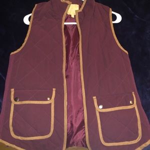 Maroon and beige vest